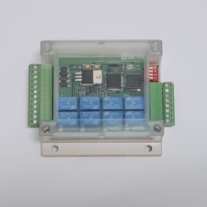 RS485 8-Point Relay Board, two-wire, simple protocol, COM and NO relay output.